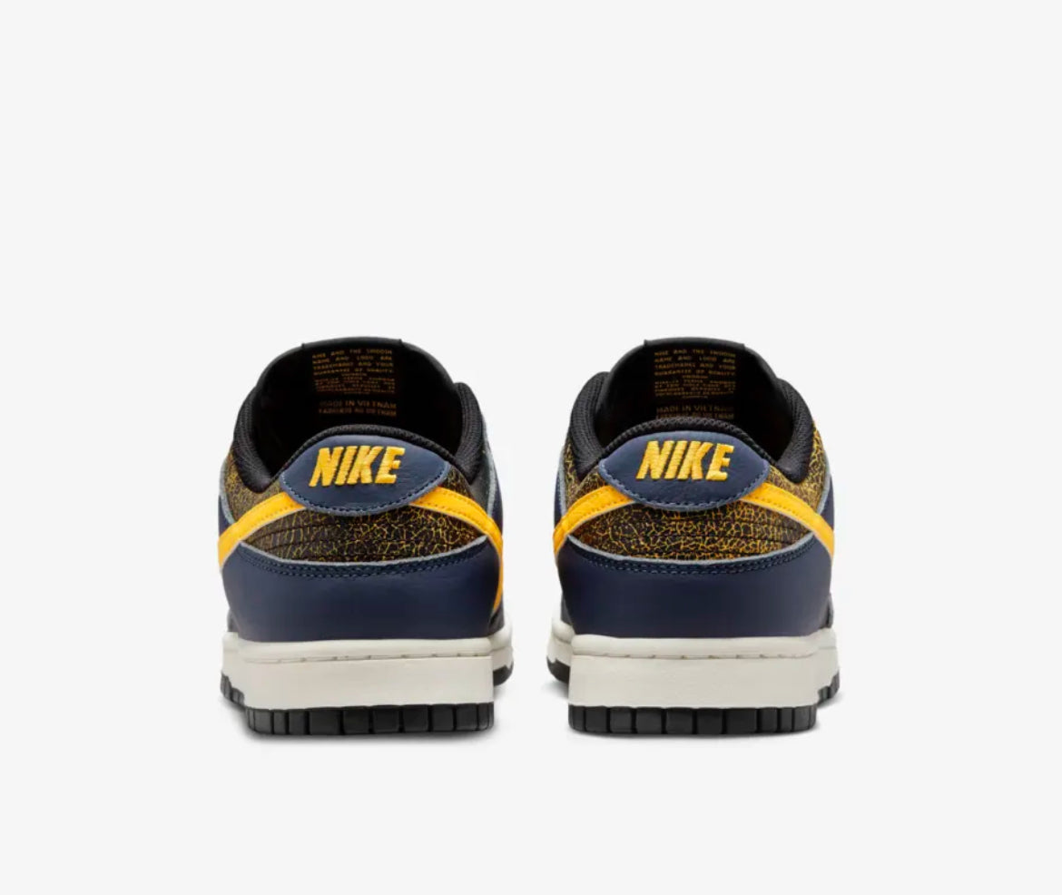 Dunk Low Midnight Navy and Tour Yellow
