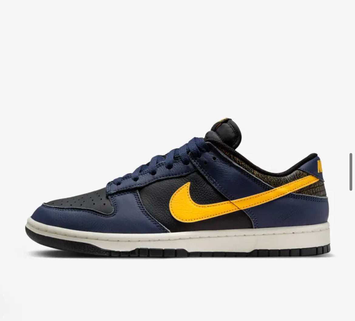 Dunk Low Midnight Navy and Tour Yellow