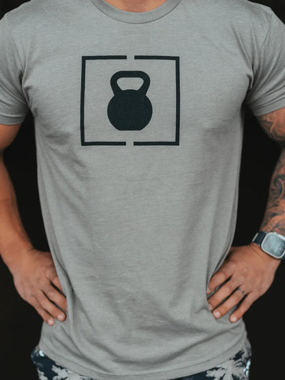 GREY KETTLEBELL PATCH T-SHIRT 2POOD